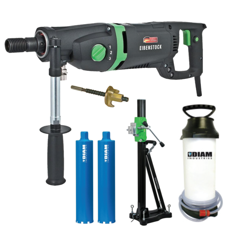 LOT Carotteuse Portative ETN162/3 + Bati + 2 couronnes Ø202 + Pulvérisateur LOT Carotteuse Portative ETN162/3 + Bati + 2 couronnes Ø202 + Pulvérisateur