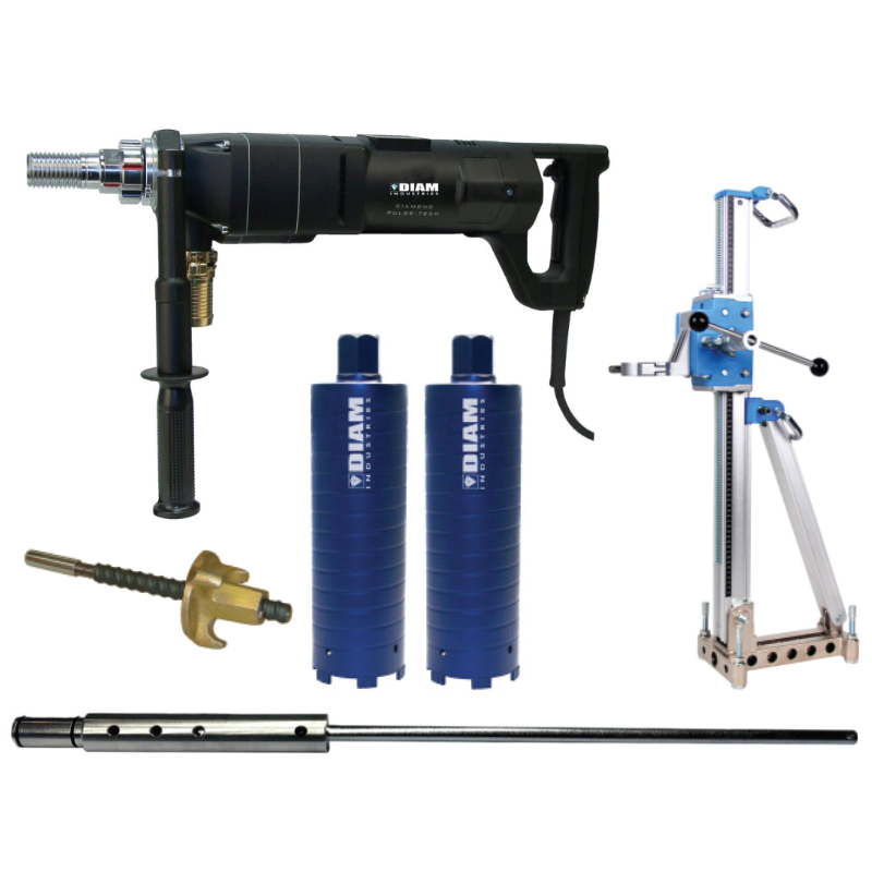 Lot Carotteuse Portative à Percussion + 2 couronnes Ø152 + guide + Bâti Lot Carotteuse Portative à Percussion + 2 couronnes Ø152 + guide + Bâti
