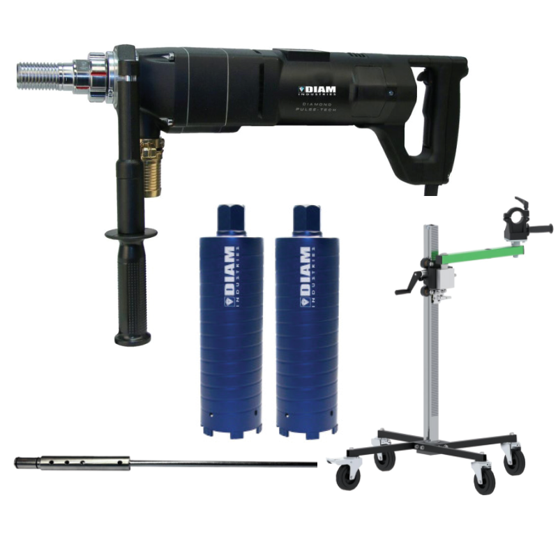 Lot Carotteuse Portative à percussion + 2 couronnes Ø152 + guide + bâti Lot Carotteuse Portative à percussion + 2 couronnes Ø152 + guide + bâti