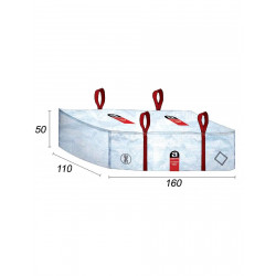 Dépôt Bag 160 cm Dimensions extérieures : 160 cm (longueur) x 110 cm (largeur) x 50 cm (hauteur).