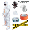 Kit plomb XL combinaison, gants, masques FFP3, sac déchets, ruban adhésif et signalisation Danger Amiante ALD équipement