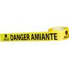 Rubalise jaune Danger Amiante bande de signalisation de sécurité pour chantiers de désamiantage, ALD Équipement