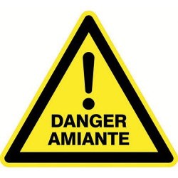Étiquette Danger Amiante Triangle –Signalisation Chantier Désamiantage