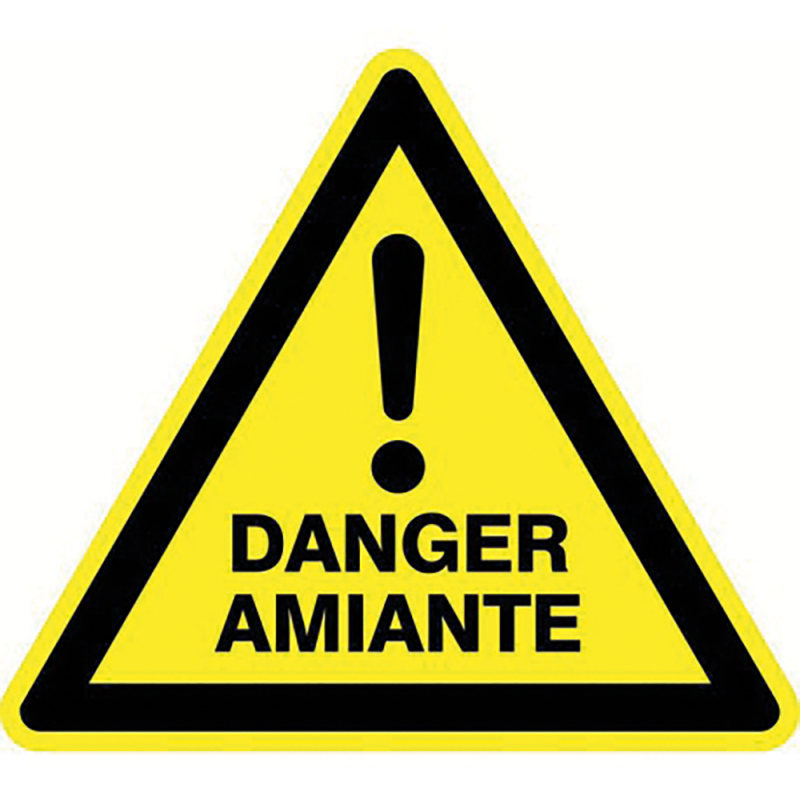 Étiquette Danger Amiante Triangle –Signalisation Chantier Désamiantage