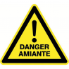 Étiquette Danger Amiante Triangle –Signalisation Chantier Désamiantage