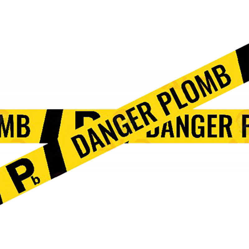 Rubalise jaune Danger Plomb bande de signalisation de sécurité pour chantiers de désamiantage, ALD Équipement