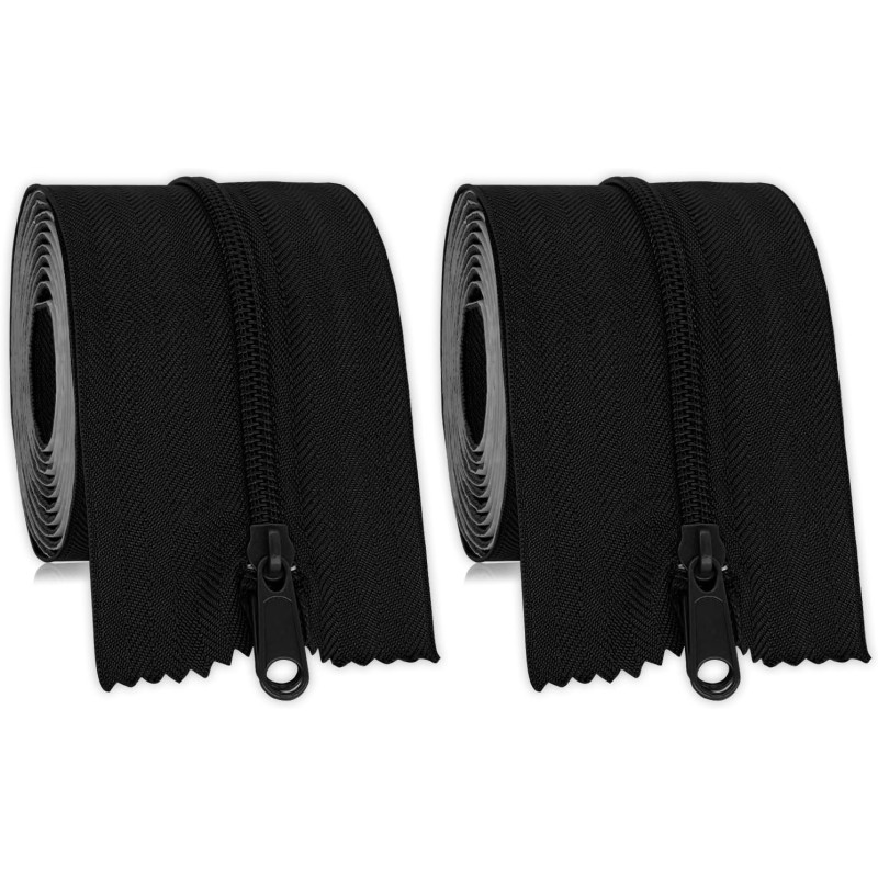 ZIP FILM Lot de 2 Fermetures Éclair Adhésives 2,10 m pour Confinement Chantier