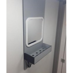 Plaque miroir avec étagère pour SAS amiante | ALD Équipement