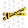 Rubalise DANGER PLOMB 50 mm × 100 m pour chantier de déplombage