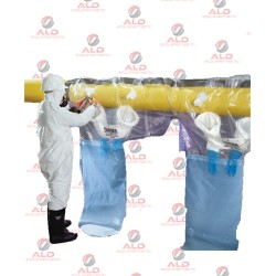 Glovebag horizontal AVAIL – Sac à manches pour retrait d'amiante sur tuyauterie