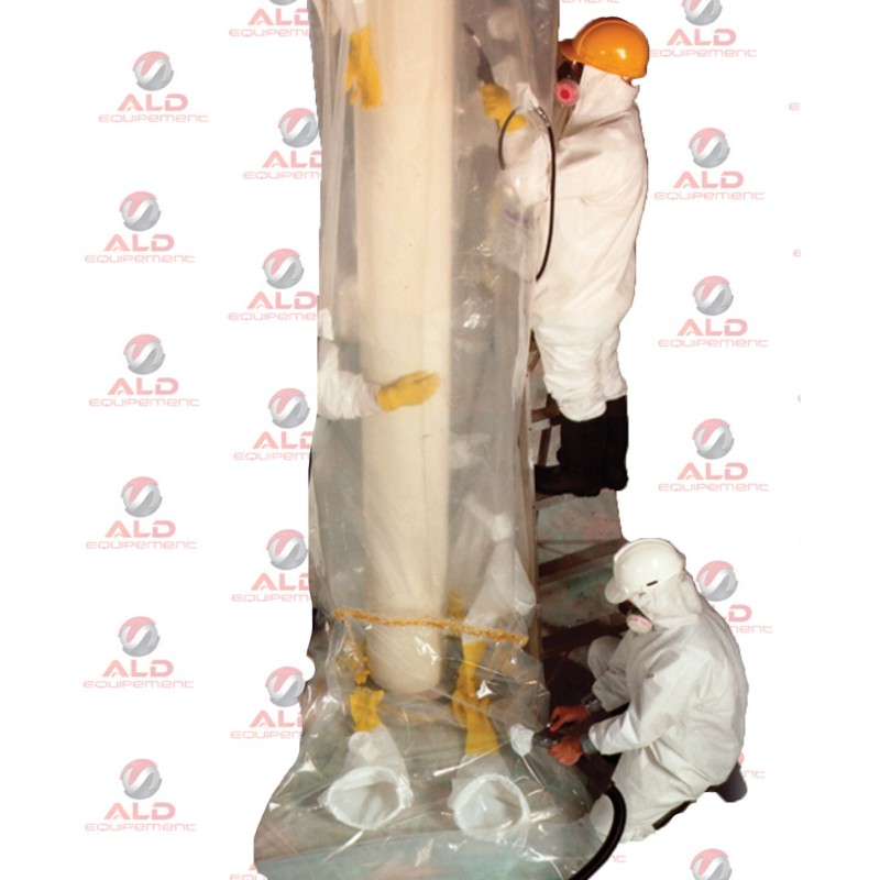 Glovebag vertical AVAIL – Sac à manches pour confinement amiante sur tuyauterie verticale