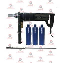 Pack carotteuse portative à percussion avec 3 couronnes diamantées SD6 Ø102 mm et guide de centrage