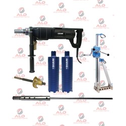 Pack carotteuse à percussion avec bâti, 2 couronnes diamantées SD6 Ø152 mm et guide de centrage