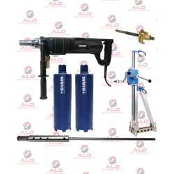 Pack carotteuse à percussion Ø252 mm 3000 W avec bâti et 2 couronnes diamantées SD6 Ø152 mm