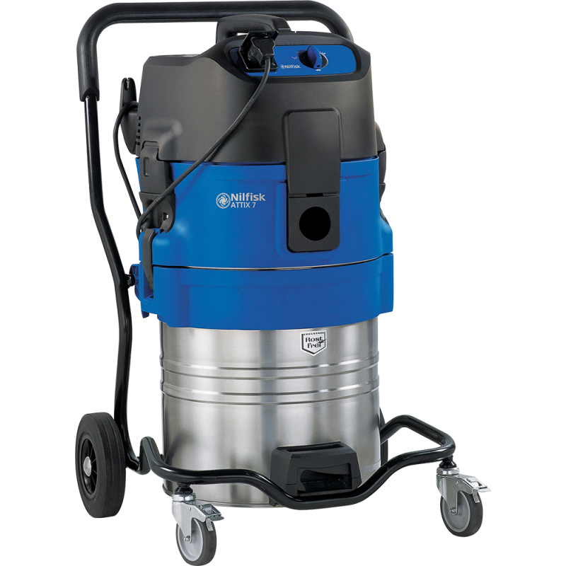 Aspirateur NILFISK ATTIX 751 61,modèle de type "pompier" conçu pour l'aspiration de liquides et les situations d'inondation.